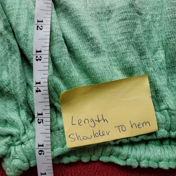 𝅺Free People croa Lee sea foam green ombre ruffle top size XS - Picture 5 of 8